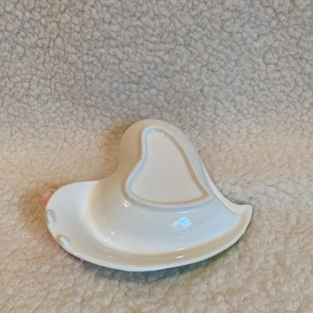 Beddinginn Pink Rose Tea Cup Heart Shape Saucer 3D Flower‎